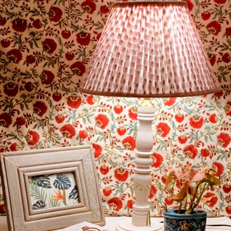 Pink Paisley Empire Lampshade Medium Size